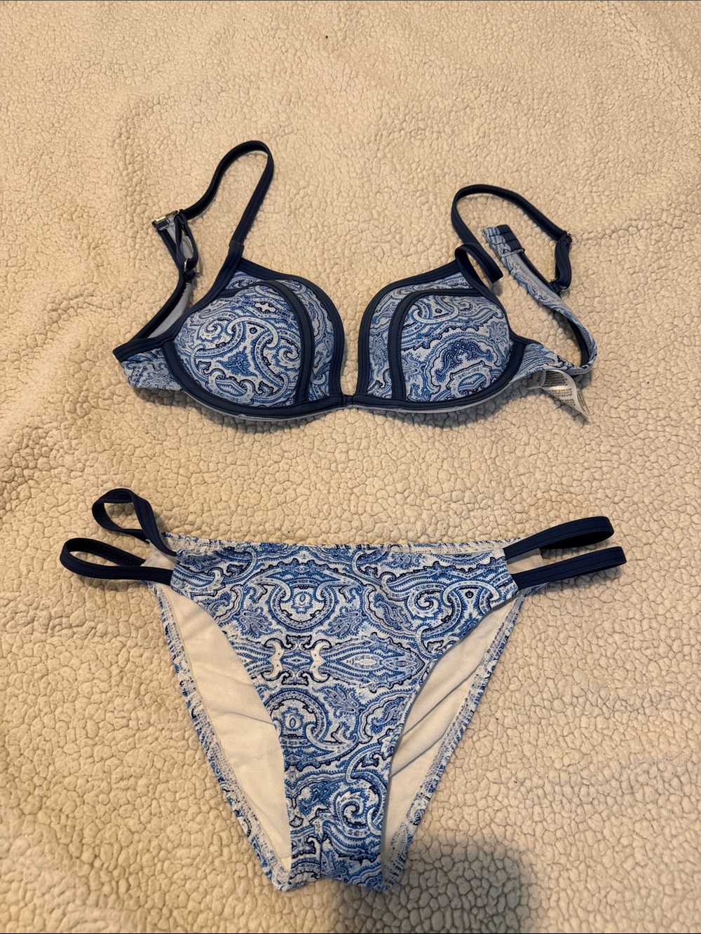 BCBGeneration Blue Paisley Bikini Set